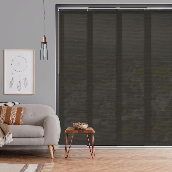 Blinds for indoor windows Extendable Sliding Panel Track Closet door w/23 in. slat up to 86 in. W x 96 in. L Tea Time