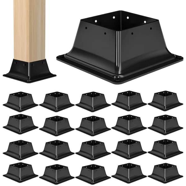 Heavy Duty Metal 4 x 4 Post Base Brackets Inner Size 3.5 x 3.5 Powder Coated Steel Support Deck Anchors 20 Pack