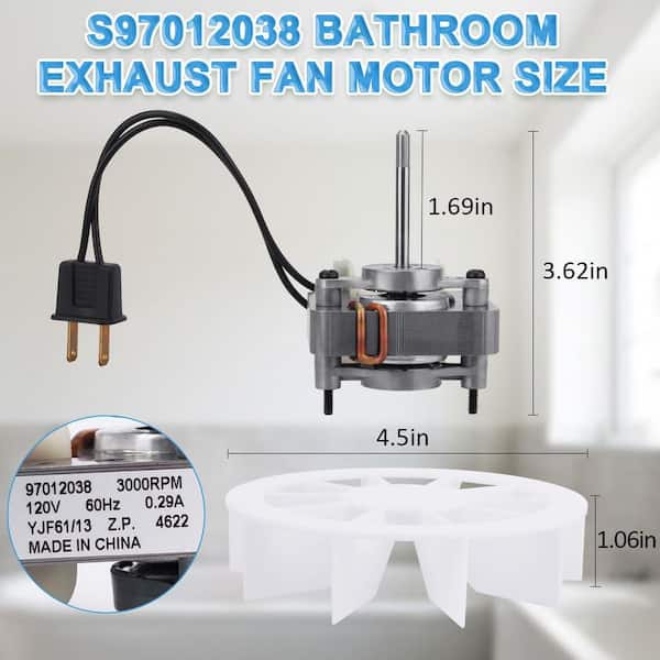OBJLGEV Bathroom Exhaust Fan Motor Kit 120V 60Hz 0.29A 3000RPM CCW