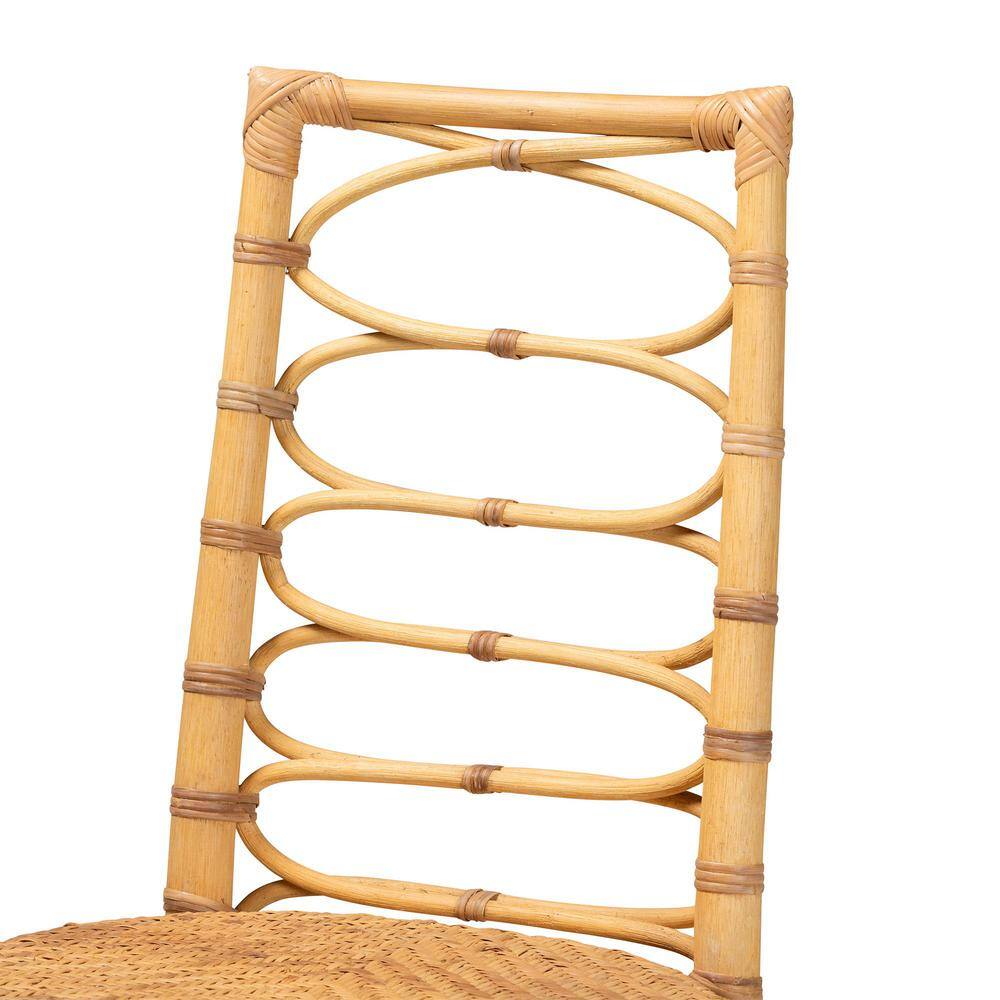 Lisbon Natural Brown Rattan Ladderback Dining Chair