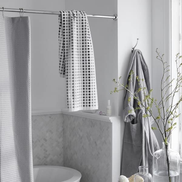 Spectrum Gray Geometric Cotton Single Bath Sheet