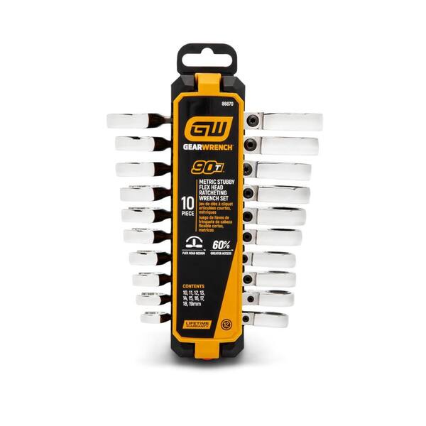 Metric Stubby Flex Ratcheting Wrench Set (10-Piece) Metric Stubby Flex Ratcheting Wrench Set (10-Piece)