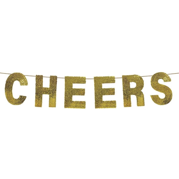 Amscan 12 ft. x 9 in. Cheers Gold New Year's Sequin Banner