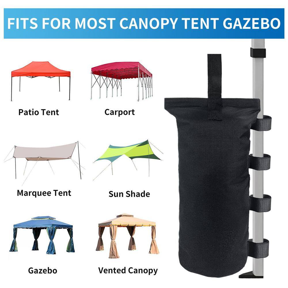 Black Heavy Duty Polyester Canopy Weight Bags Set of 4