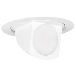 4 in. 65W Equiv Bright White 3000K Integrated LED Retrofit White Recessed Light Trim Directional Flood Downlight(6-Pack)
