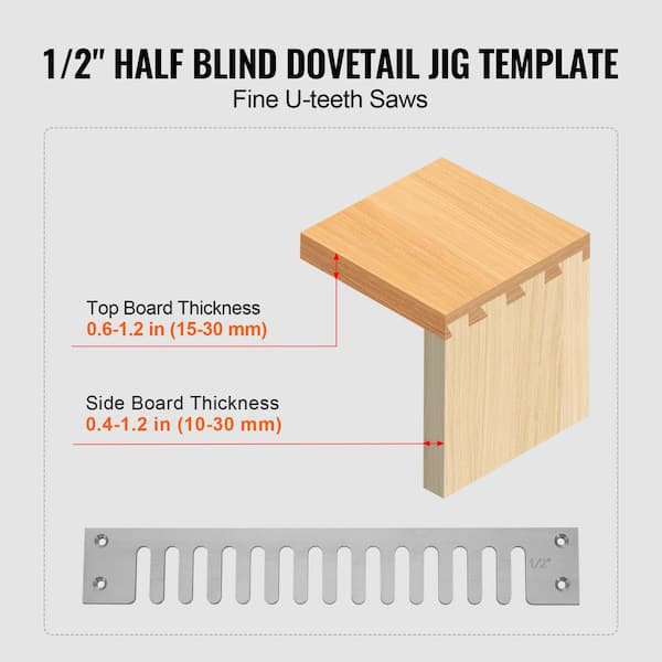 INFUNLY Dovetail Stitch Router Template 3.54"×15.75" Acrylic
