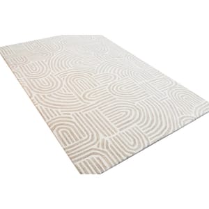 Chelsea Beige 4 ft. x 6 ft. (3 ft. 6 in. x 5 ft. 6 in.) Geometric Contemporary Accent Rug