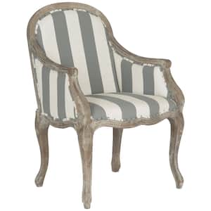 Esther Gray/Off-White Arm Chair