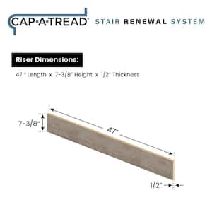 Larkmead Oak/Moonstone/Pelican Gray 47in.L x 12.15in.W x 2.28in.T Laminate Stair Tread and Reversible Riser Kit Adhesive
