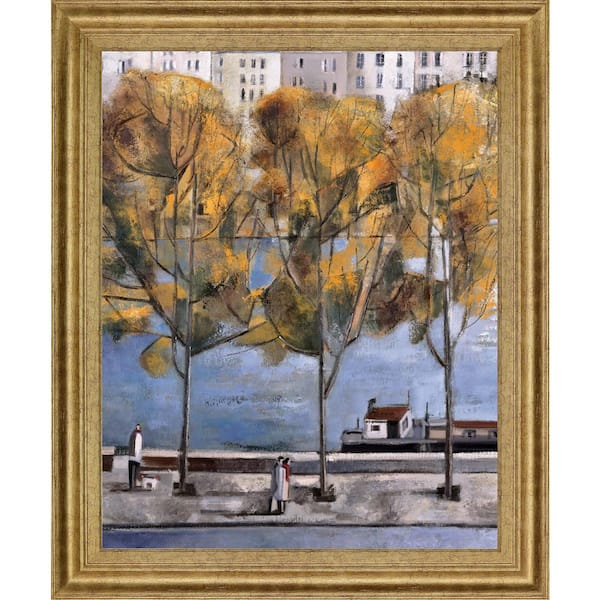 Classy Art "Autumn In Paris" By Didier Lourenco Framed Culture Print Wall Art 28 in. x 34 in.