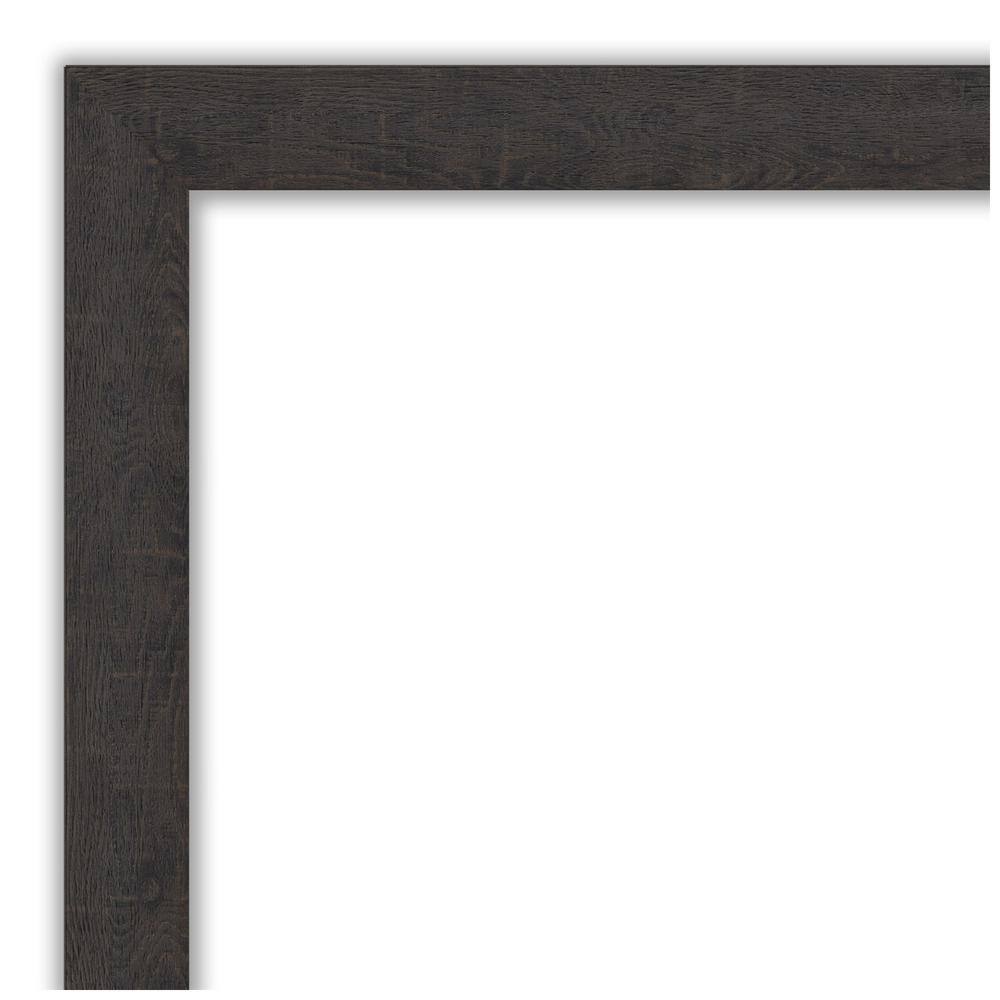 Espresso Wood Framed Rectangular Bathroom Vanity Mirror