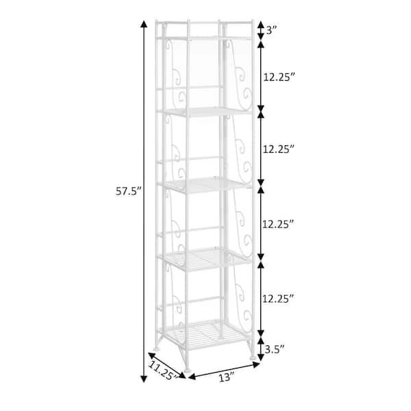 Convenience Concepts Xtra Storage 3 Tier Wide Folding Metal Shelf Lime