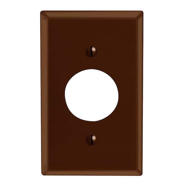 Leviton Brown 1-Gang Single Outlet Wall Plate (1-Pack)