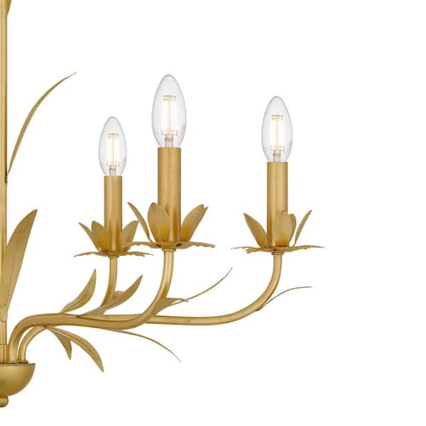 Quoizel Maria 6-Light Gold Leaf Chandelier MAA5027GFL - The