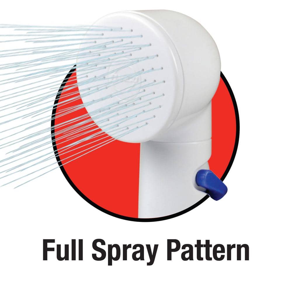 White Plastic Handheld Kitchen Faucet Sprayer with 3-ft Hose