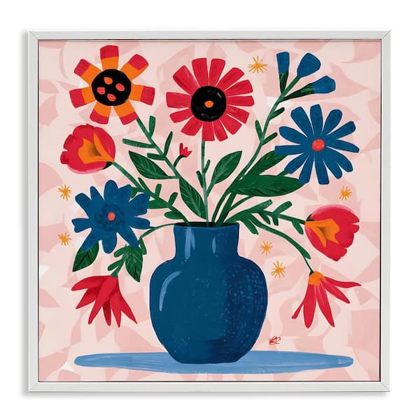 Stupell Industries Vibrant Mixed Flowers by LSR Design Studio White Framed Nature Giclee Art Print 17 in. x 17 in.