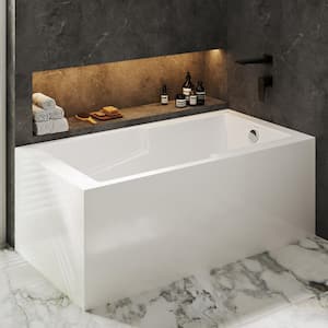 Claire 60 in. Acrylic Right-Hand Drain Rectangular Alcove Bathtub in Glossy White