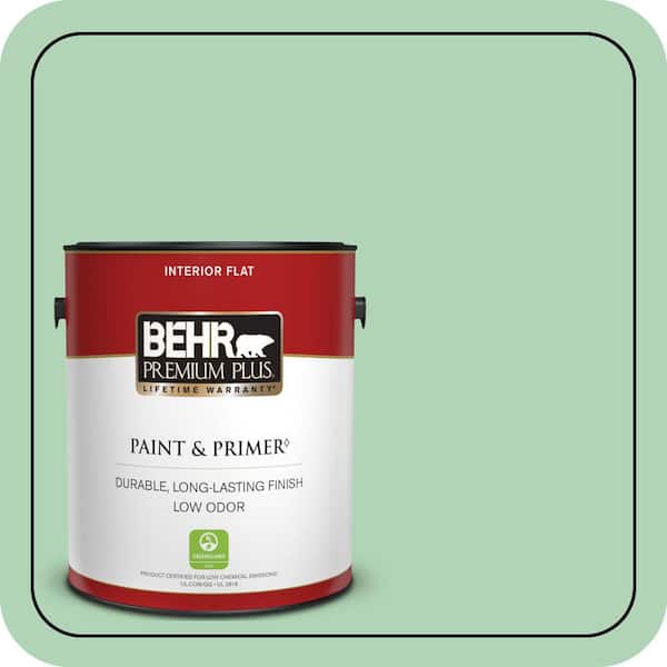 BEHR PREMIUM PLUS 1 gal. #M410-3 Enchanted Meadow Flat Low Odor Interior Paint & Primer