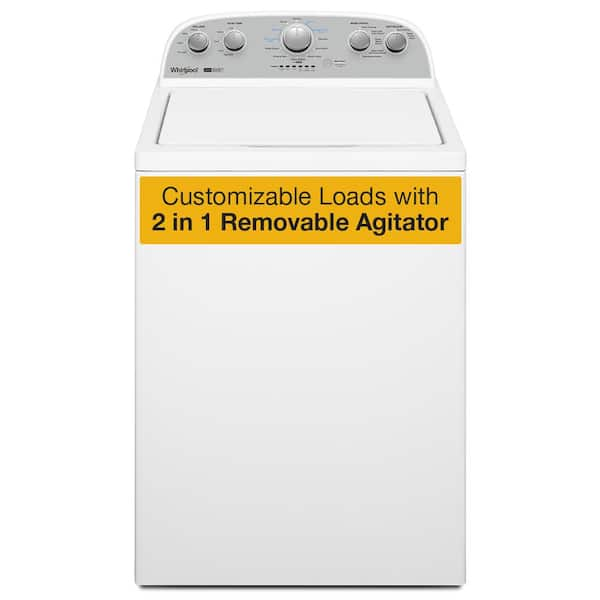 3.8 - 3.9 cu.ft. Top Load Washer in White with 2 in 1 Removable Agitator