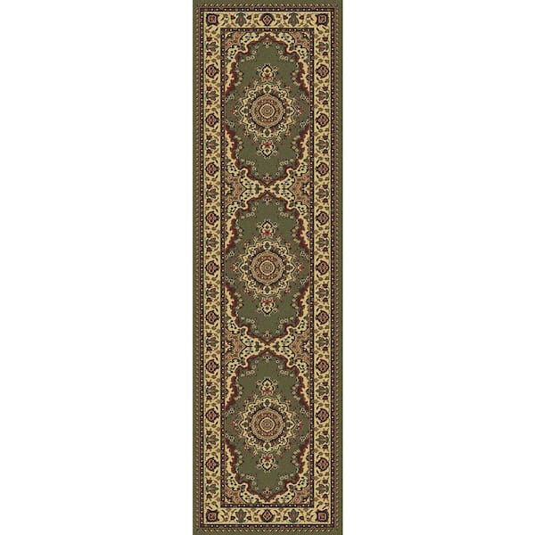 Unbranded Castello Sage 2 ft. x 7 ft. Traditional Oriental Medallion Area Rug