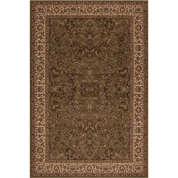 Persian Classics Kashan Green 5 ft. x 8 ft. Area Rug