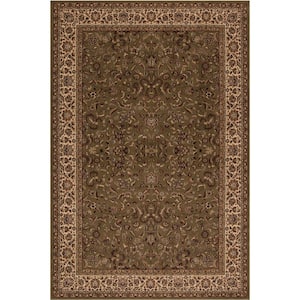 Persian Classic Kashan Green Rectangle Indoor 10 ft. 11 in. x 15 ft. Area Rug