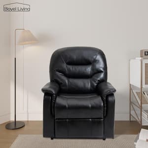 Black Ergonomic Faux Leather Power Lift Elderly Recliner Chair with 8-Point Massage