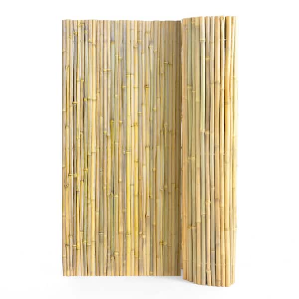 VEVOR Natural Rolled Bamboo Fence, Eco-Friendly Bamboo Privacy Fence 6 ft. H x 8 ft. L x 0.75 in. D., Bamboo Privacy Screen