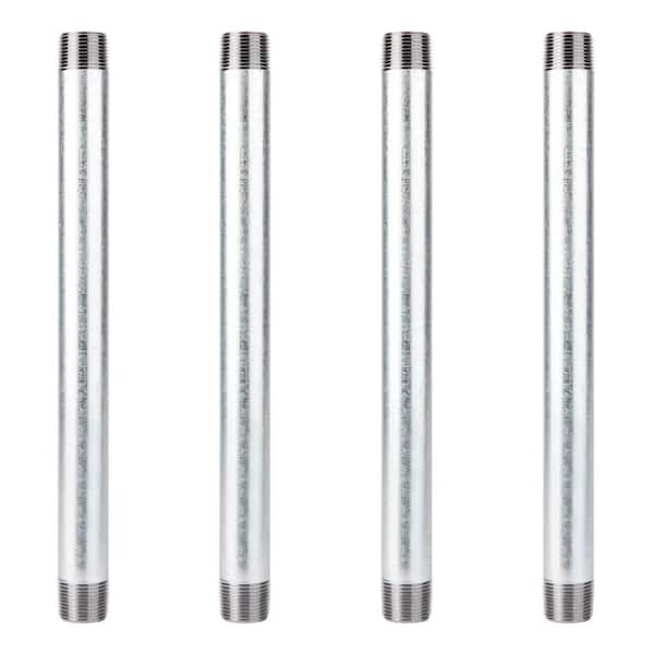 PIPE DECOR 3/4 in. x 12 in. Galvanized Steel Nipple (4-Pack)
