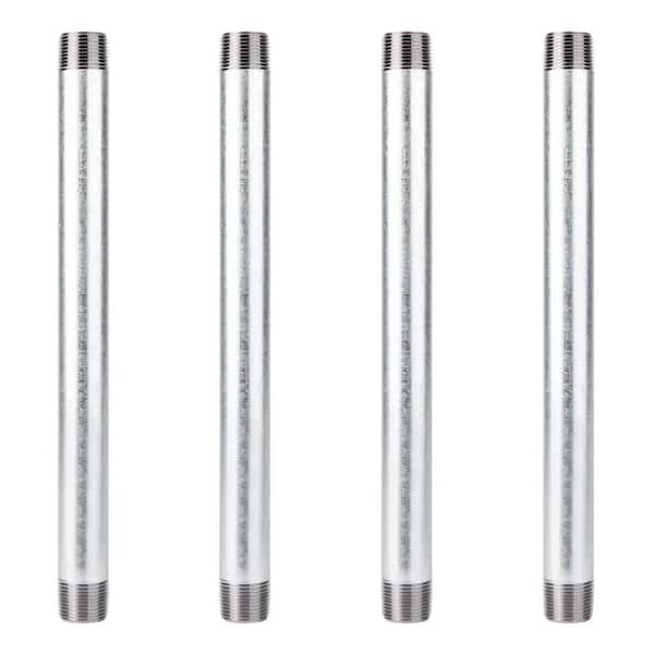 3/4 in. x 12 in. Galvanized Steel Nipple (4-Pack)