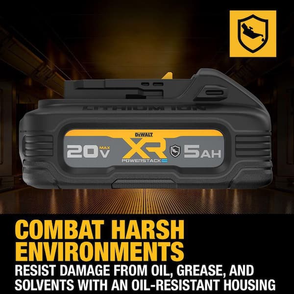 DEWALT - POWERSTACK 20-Volt MAX Lithium-Ion Oil Resistant 5.0 Ah Battery Pack
