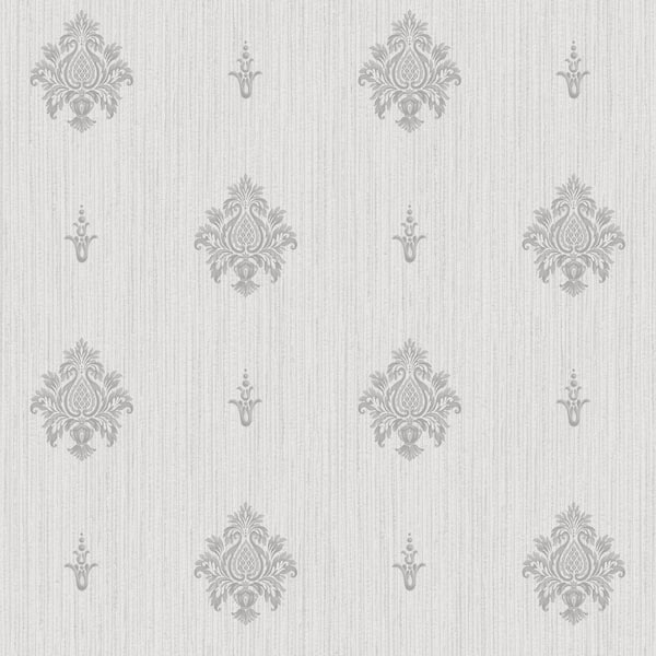 Unbranded Palazzo 2 Collection Grey Italian Motif Vinyl on Non-Woven Non-Pasted Wallpaper Sample