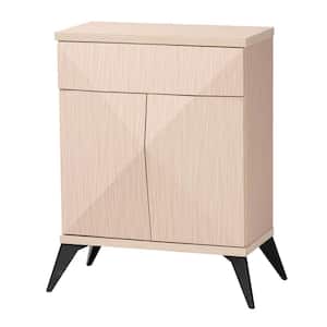 Draper Light Brown and Black Particle Board 23.6 in. 1-Drawer Sideboard