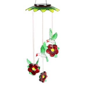 Hummingbirds and Flowers with 6 Color Changing LEDs 2.29 ft. Hanging Mobile