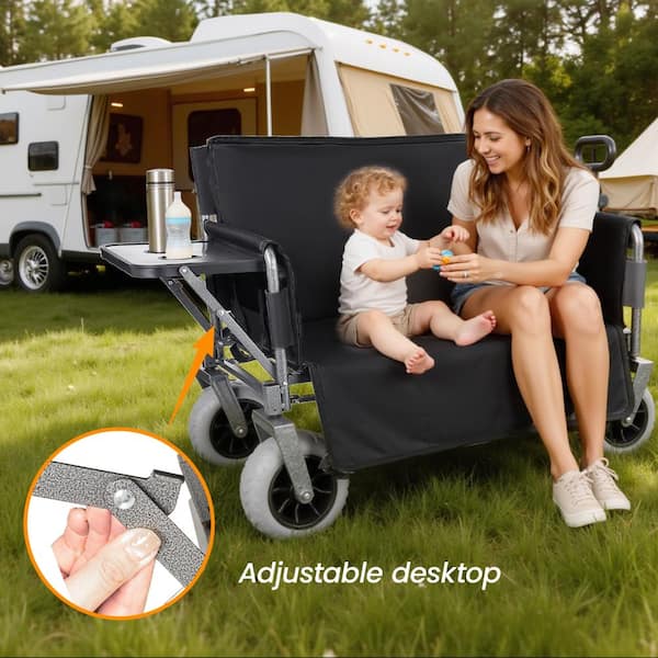 Flynama 3-in-1 Collapsible Wagon with Bench & Table 500lbs 180L