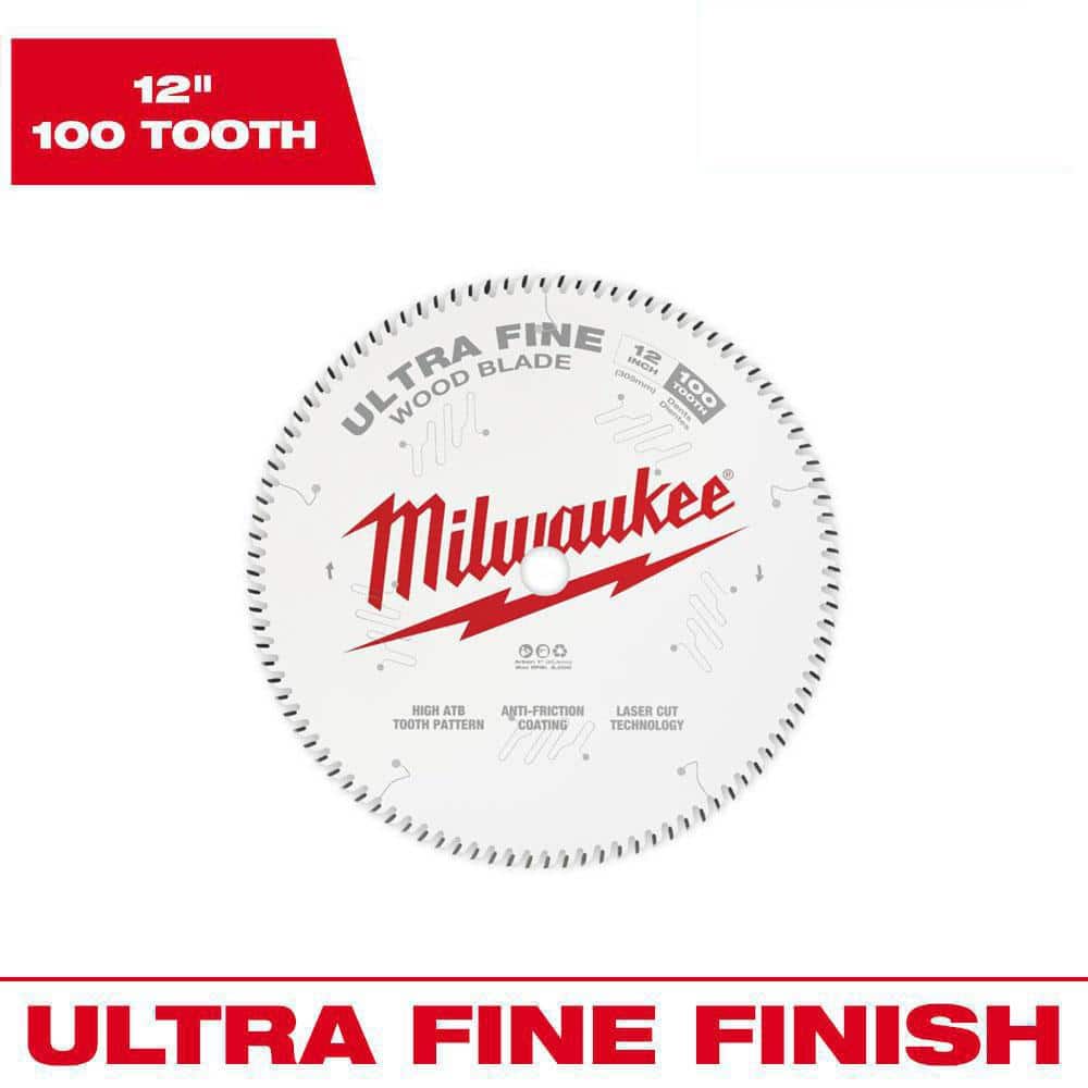 Milwaukee 12 in. x 100-Tooth Ultra Fine Finish Circular Saw Blade  48-40-1228 The Home Depot
