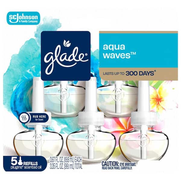 3.35 fl. oz. Aqua Waves Scented Oil Plug-in Air Freshener Refill (5-Count)