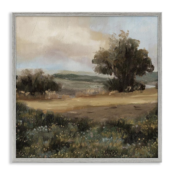Vast Country Terrain by Cloverfield & Co. Gray Framed Nature Giclee Art Print 12 in. x 12 in.