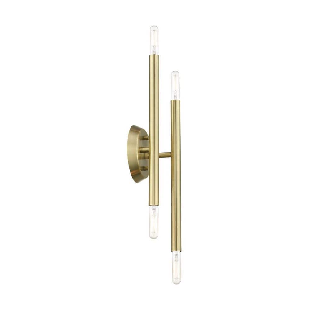 Antique Brass 4-Light ADA Compliant Wall Sconce