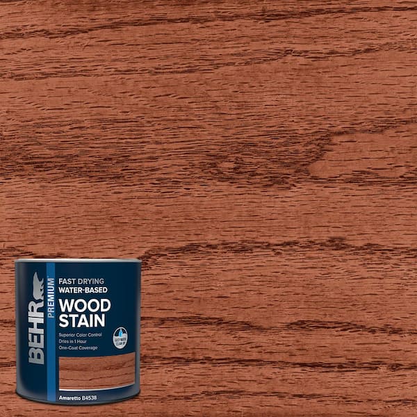 BEHR 1 qt. TIS-001 Amaretto Transparent Water-Based Fast Drying Interior Wood Stain