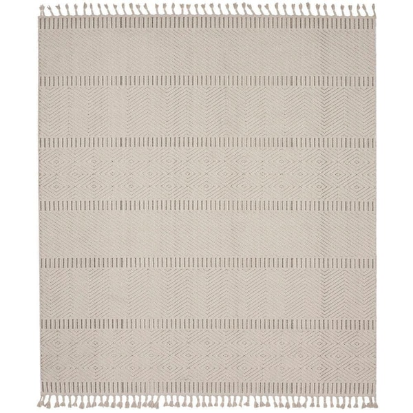 Nourison Paxton Taupe 8 ft. x 11 ft. Geometric Contemporary Area Rug