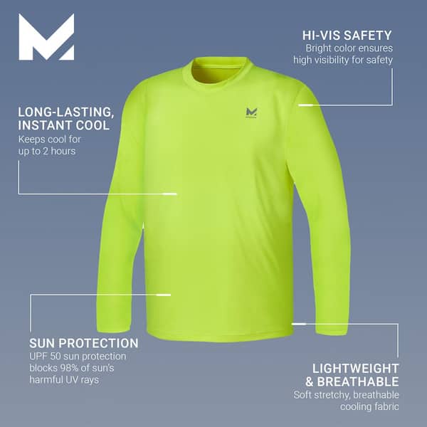Mission Unisex Long Sleeve Performance Shirt Hi Vis Yellow