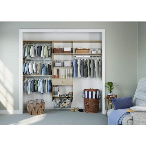 48 in. W - 96 in. W Harvest Grain Kids Convertible Wood Closet System