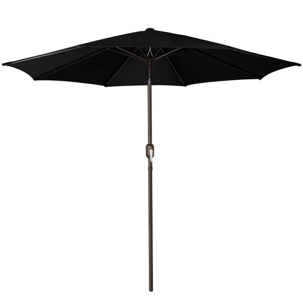 Outdoor Series 9 ft. Yard Umbrella Patio Umbrella in Black with 8 Sturdy Ribs Push Button Tilt and Crank price history on PriceWatchPro