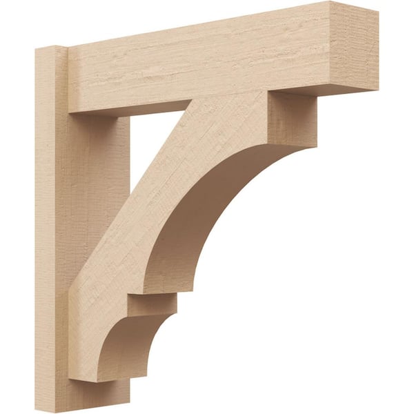 Ekena Millwork 6 in. x 22 in. x 22 in. Balboa Block Rough Cedar Woodgrain Timberthane Polyurethane Outlooker, Primed Tan