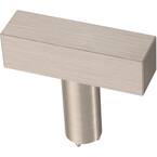 Simple Square Bar 1-1/4 in. (32 mm) Stainless Steel Cabinet Knob (10-Pack)
