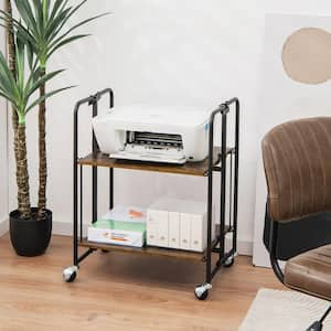 BYBLIGHT Clarine Natural 4-Tier Narrow Bar Cart with Wheels and Handle Storage  Shelf for Small Space BB-JW0384DT - The Home Depot