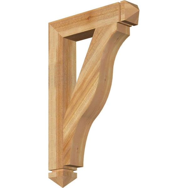 Ekena Millwork 4 in. x 34 in. x 22 in. Western Red Cedar Funston Arts and Crafts Rough Sawn