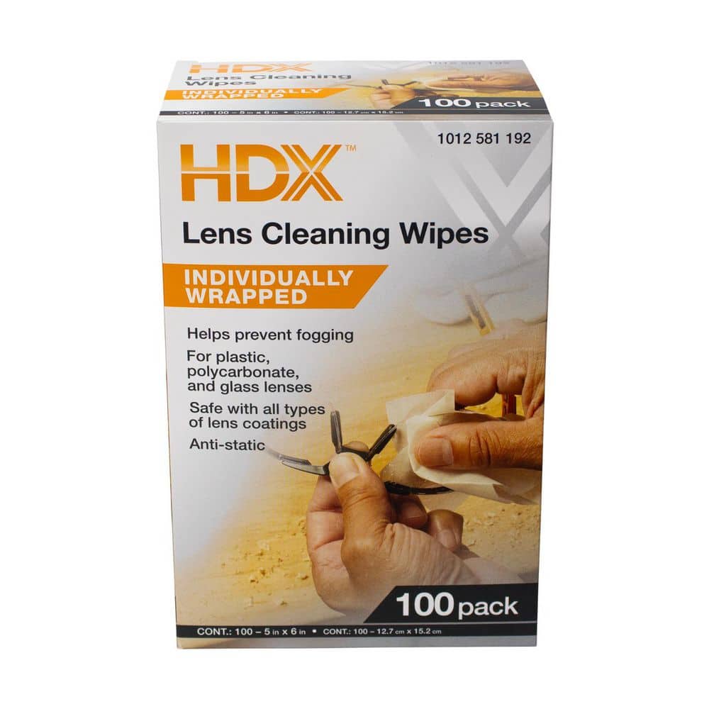 HDX 100-Count Lens Cleaning Wipes for First Aid Kit 94143 - The
