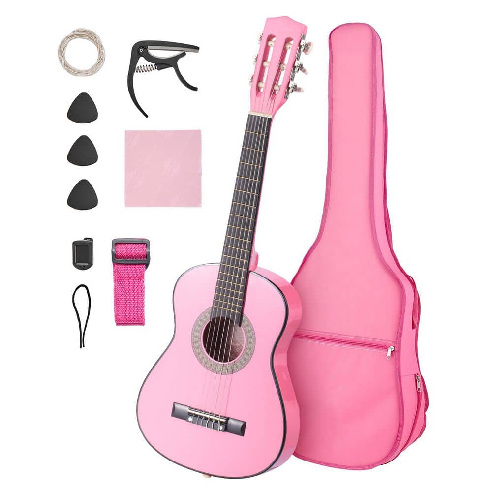 Classical Guitar, 30 in. Wood Classical Guitar Starter Kit for Beginners, with Nylon Strings, Gig Bag, Strap, Pink price history on PriceWatchPro